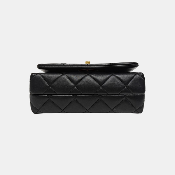 Quilted Lambskin Shoulder Bag Small Black