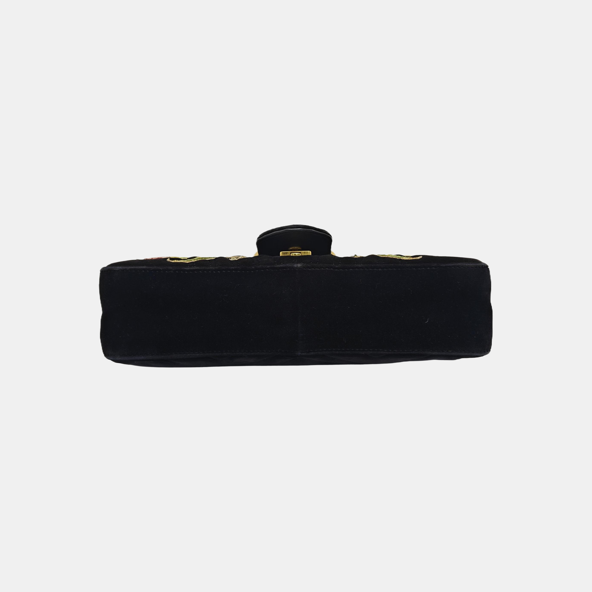 GG Marmont Large Quilted Velvet Black