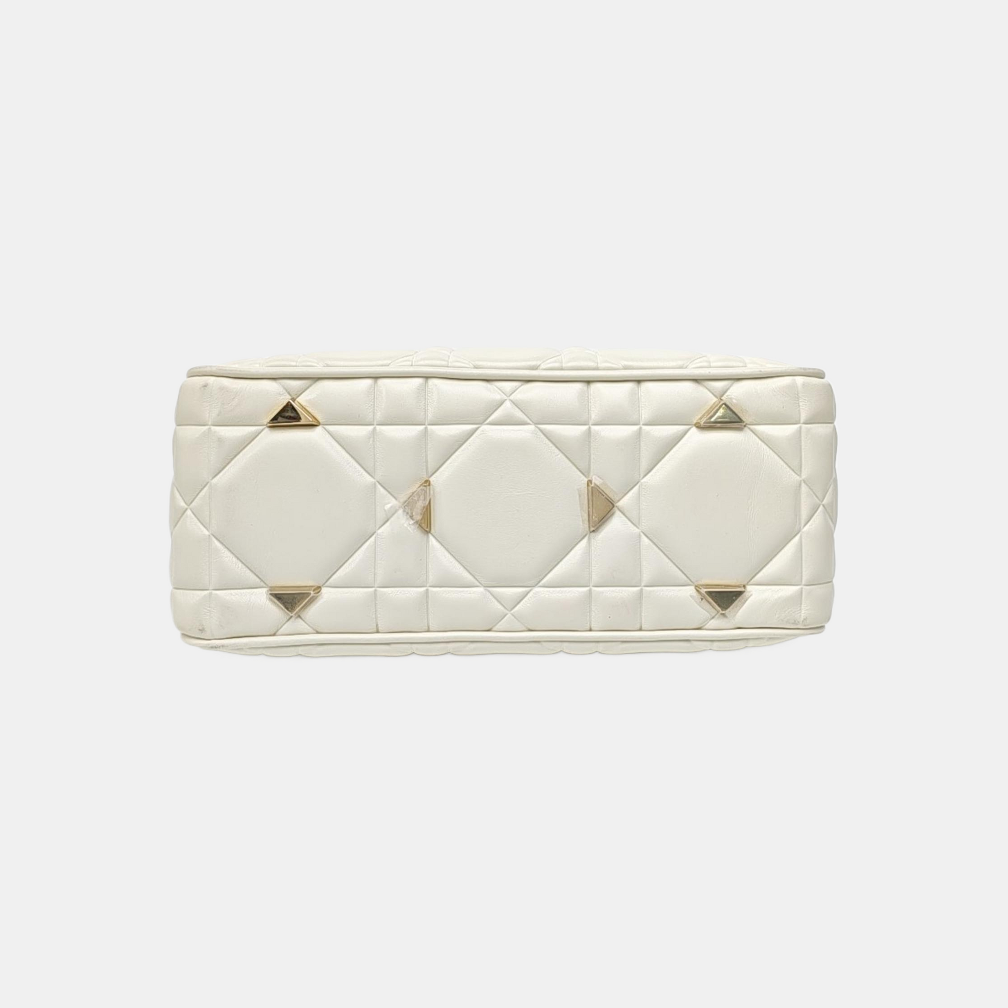 Lady 95.22 Medium Cannage Calfskin White