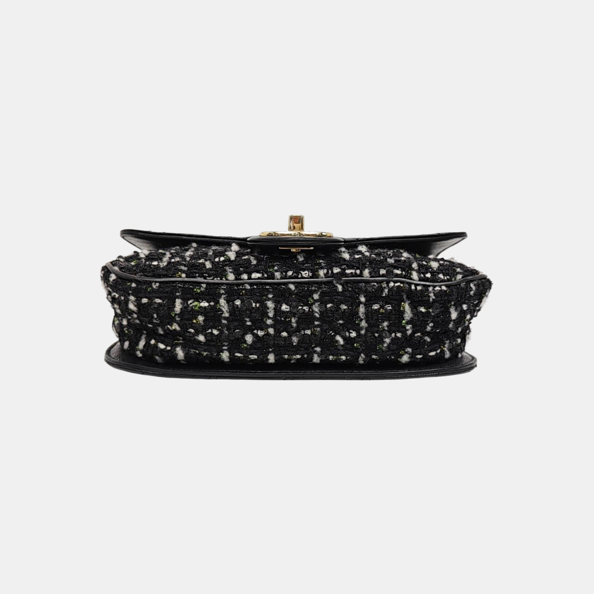 Quilted Grained Calfskin Shoulder Bag Black
