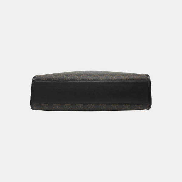 Coated Canvas Shoulder Bag Brown