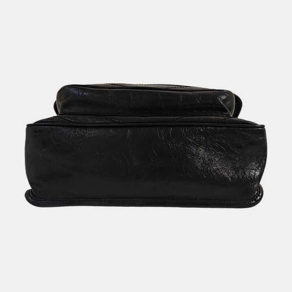 NIKI Medium Chevron Calfskin Black