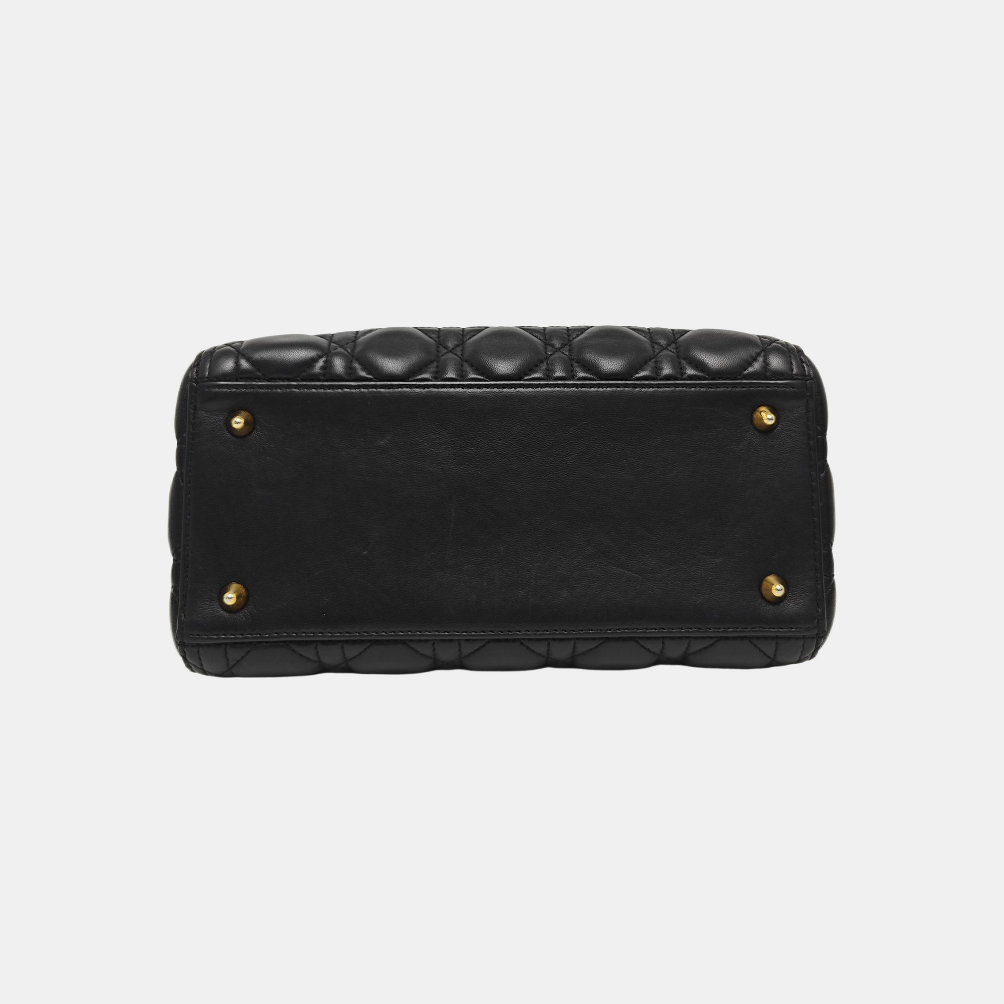 Lady Dior Medium Cannage Lambskin Black