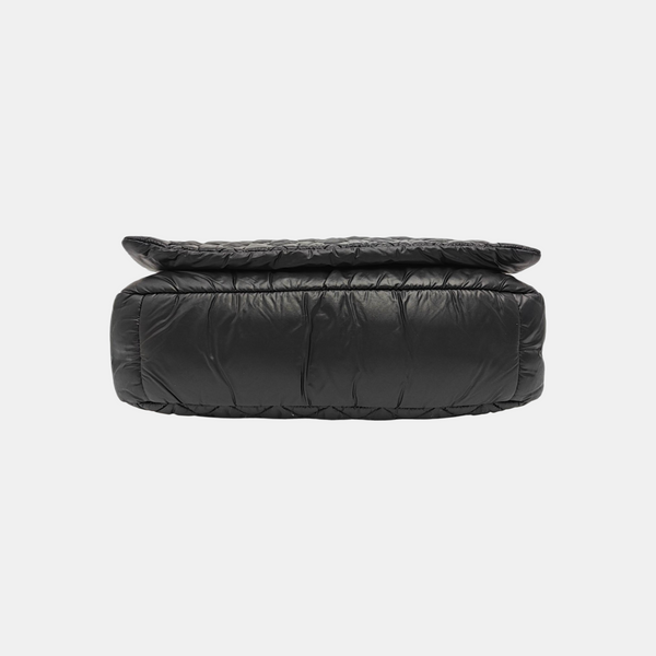 Quilted Nylon Shoulder Bag Black