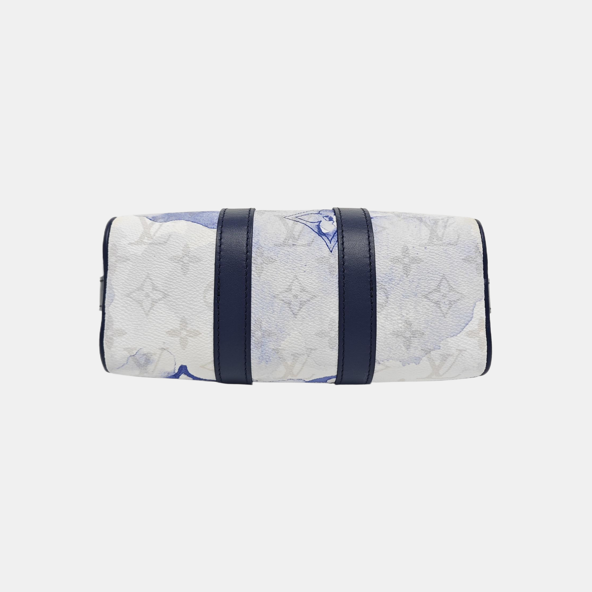 Authenticated pre-owned  KEEPALL Nano Monogram Coated Canvas Blue - Shoulder Bag at Looply