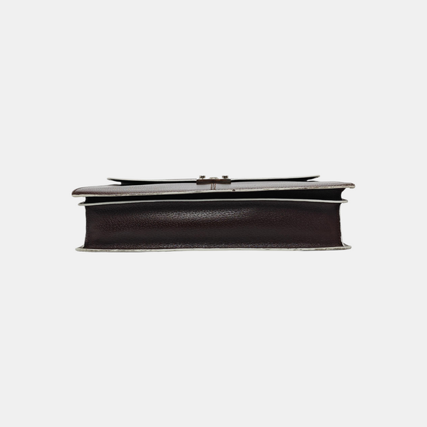 Calfskin Top Handle Bag Brown