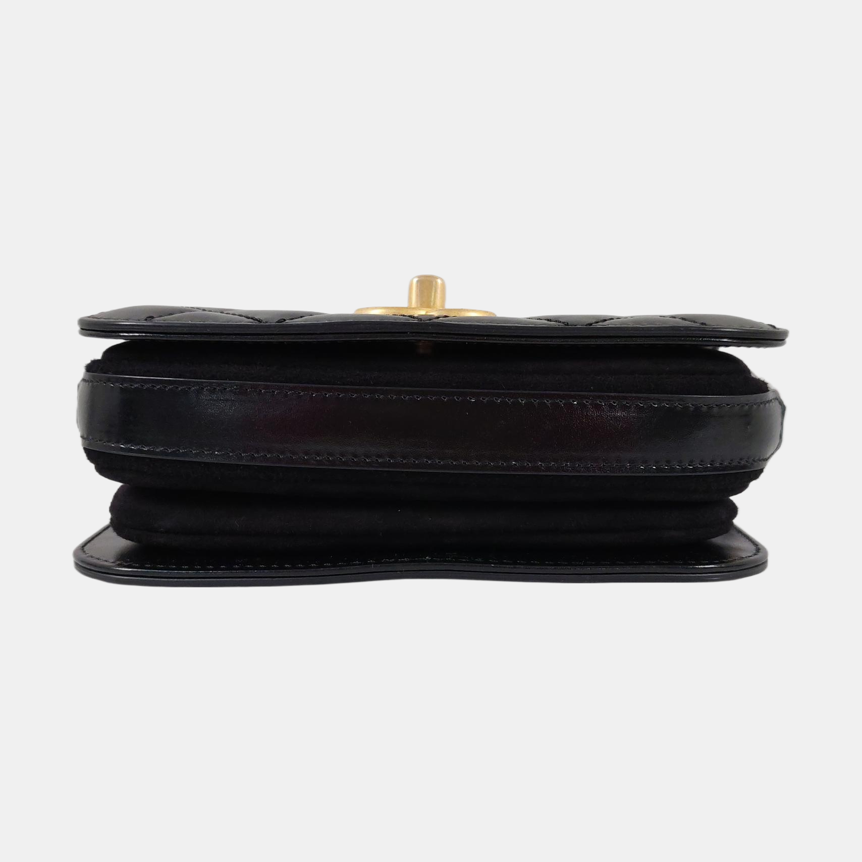 Mini Quilted Waxed Cafskin Black
