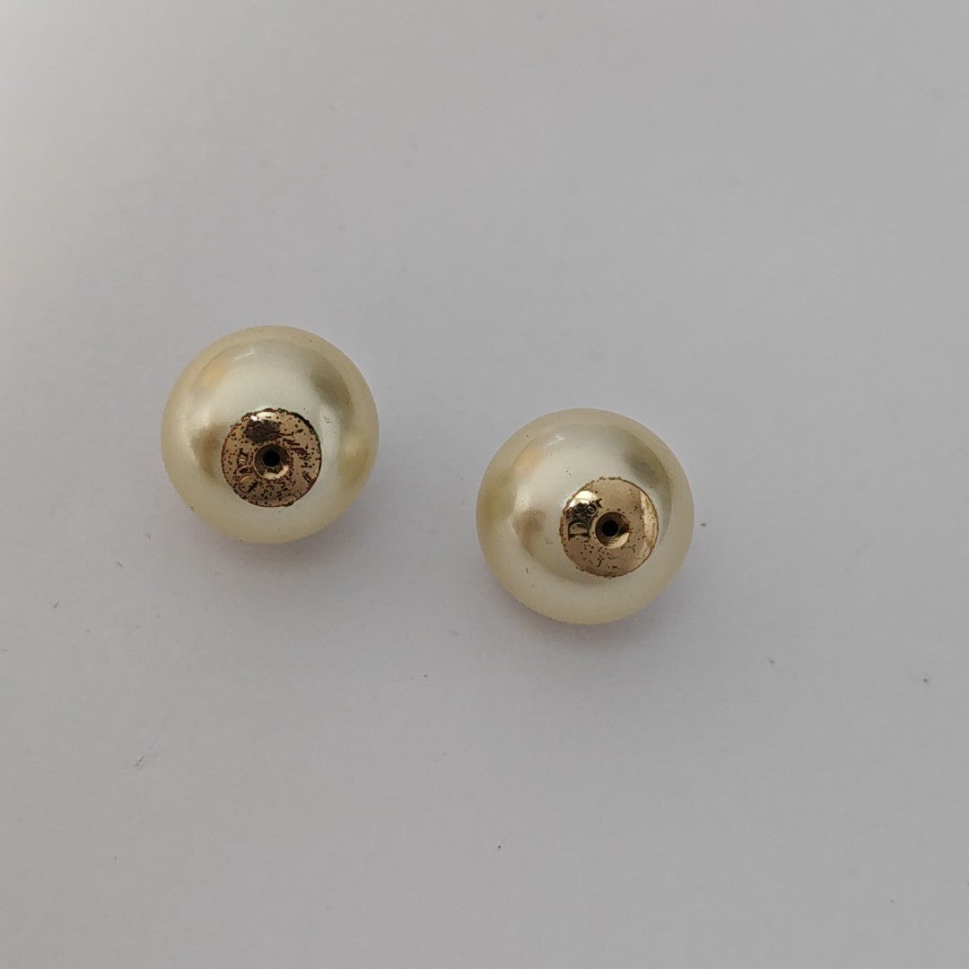Dior Tribales Metal White Stud Earrings