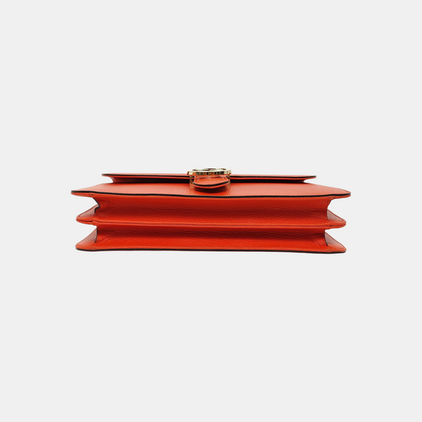 Interlocking G Large Calfskin Orange