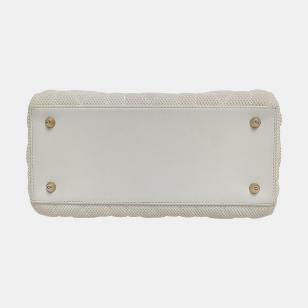 Lady D-Lite Medium Cannage Fabric White