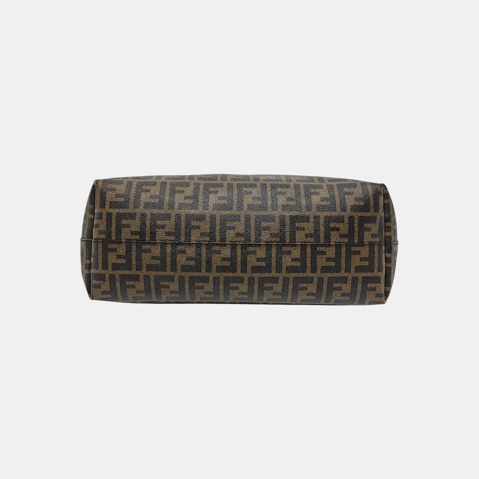 Coated Canvas Tote Bag Brown