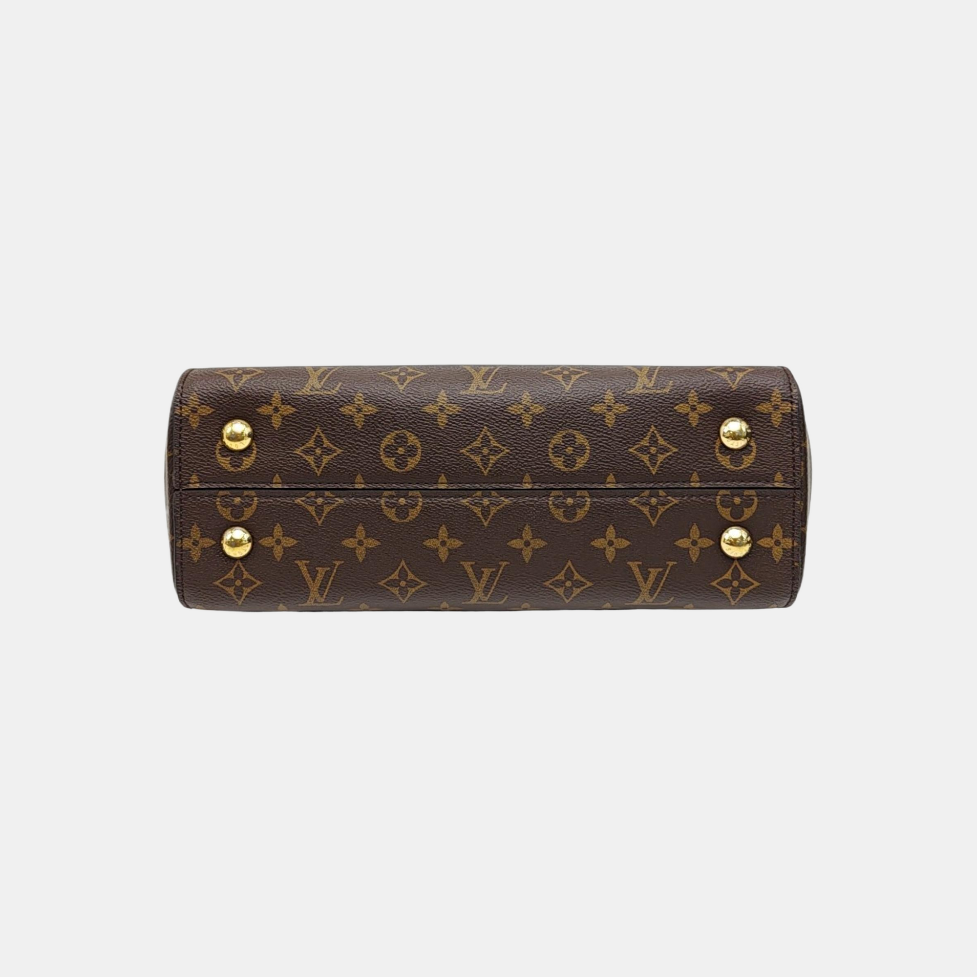 CLUNY MM Monogram Coated Canvas Brown