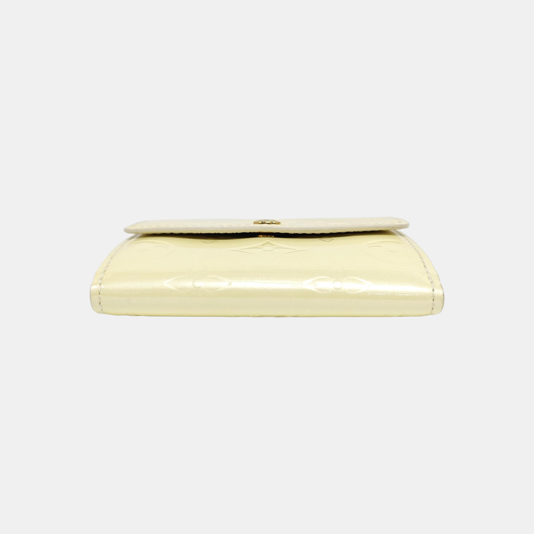 SARAH Monogram Patent Leather White Card Holder