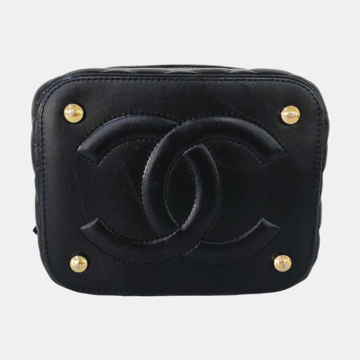 Authenticated pre-owned  VANITY CASE Quilted Lambskin Black - Shoulder Bag at Looply