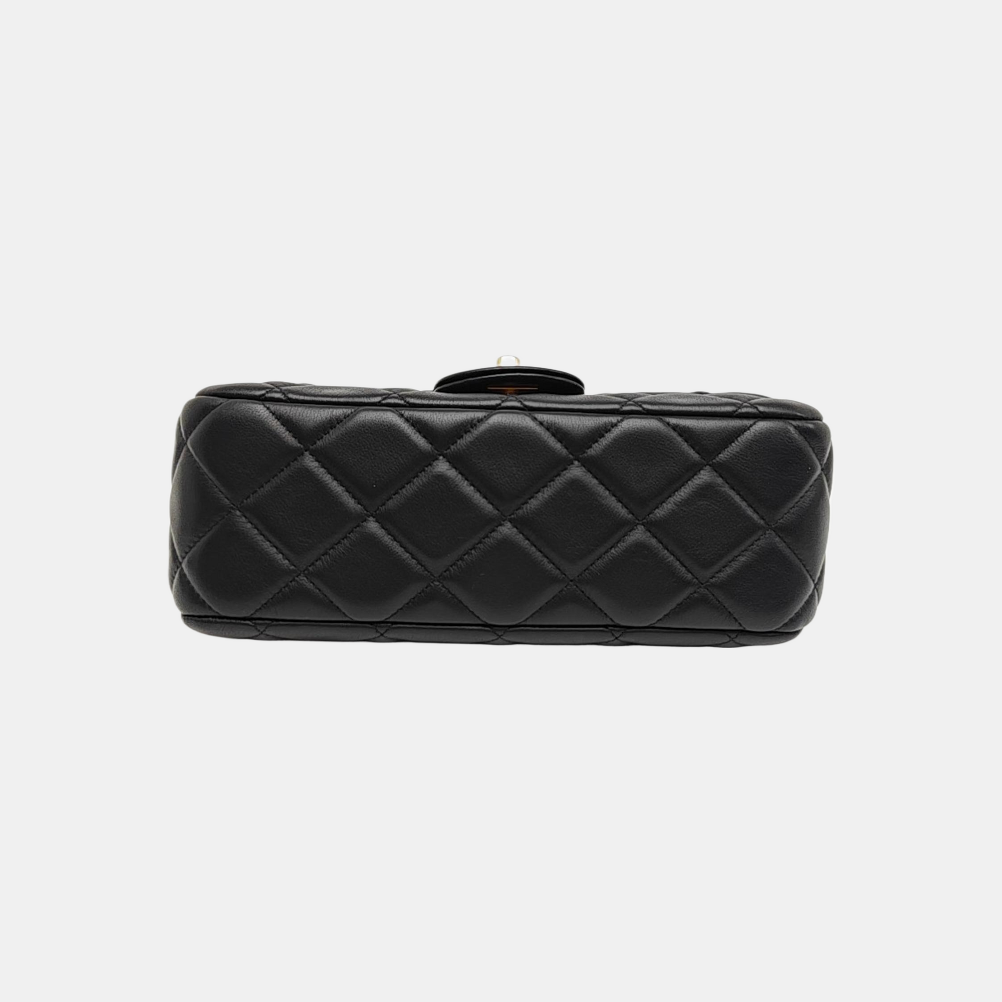 Quilted Calfskin Shoulder Bag Black