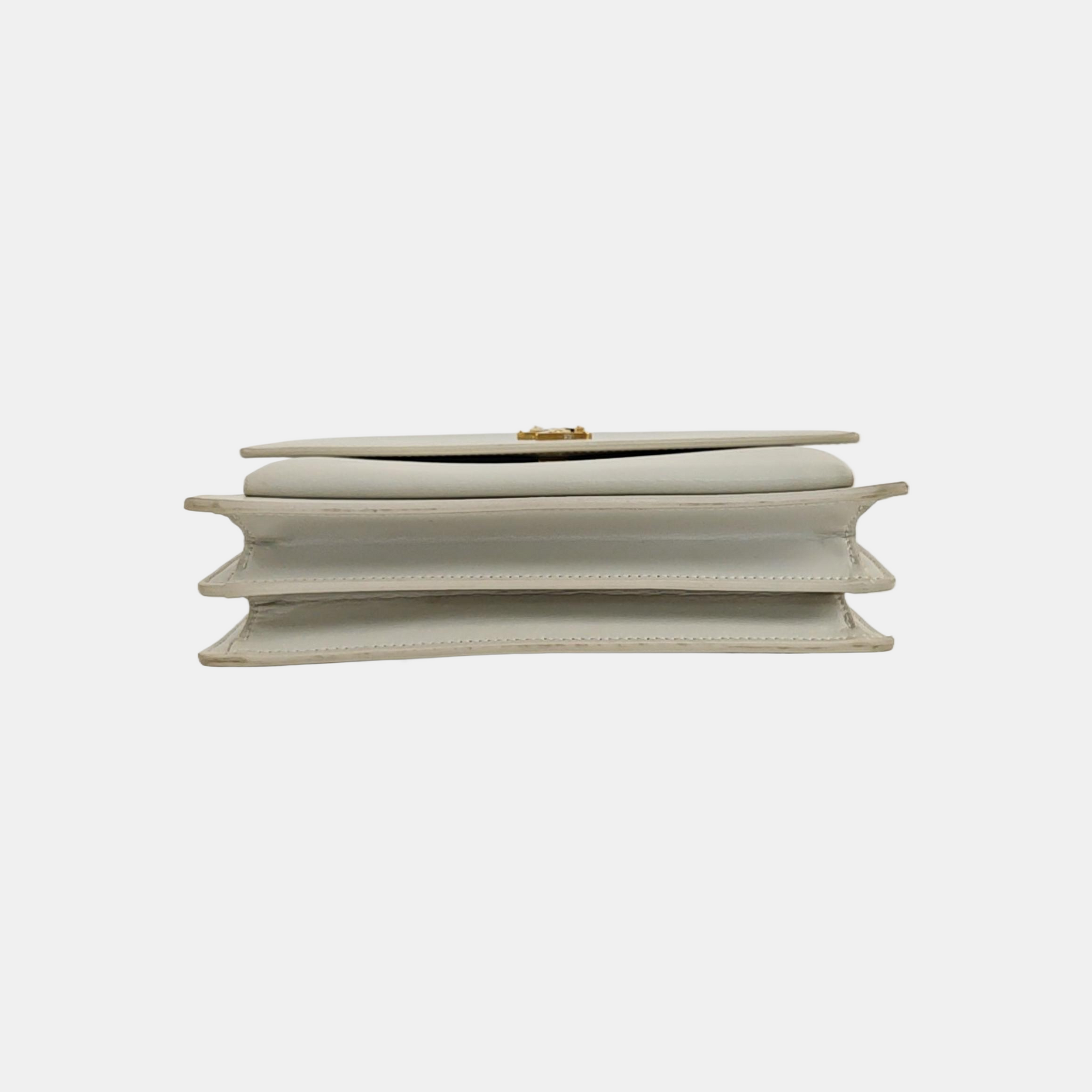 SUNSET Medium Calfskin White