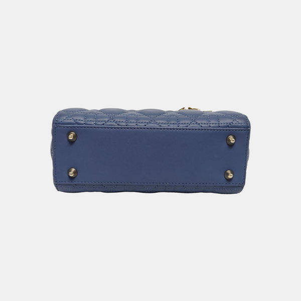 Lady Dior Small Quilted Lambskin Blue