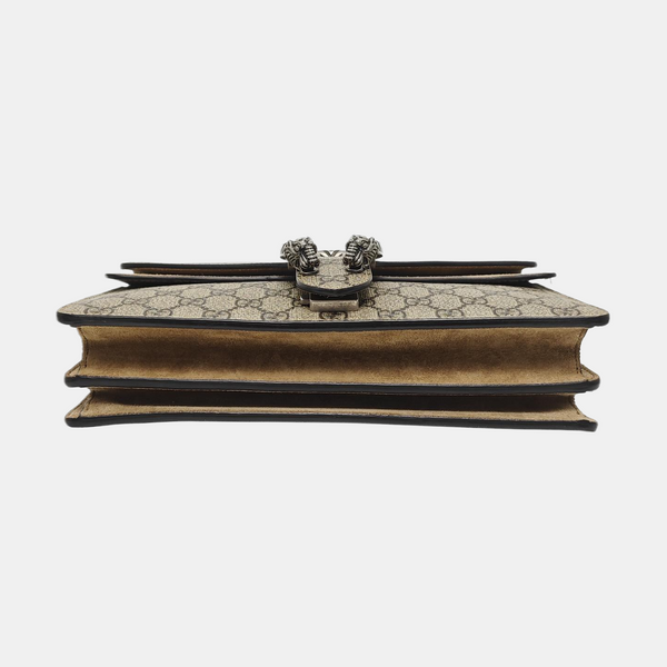 Dionysus Small Monogram Coated Canvas Beige