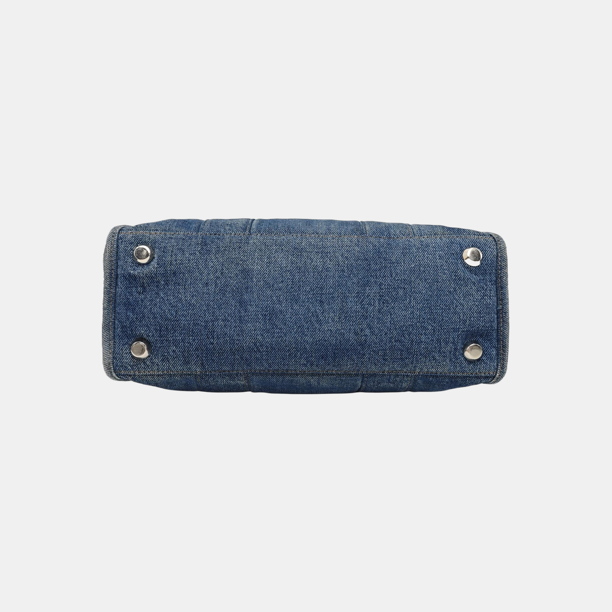 Denim Top Handle Bag Blue