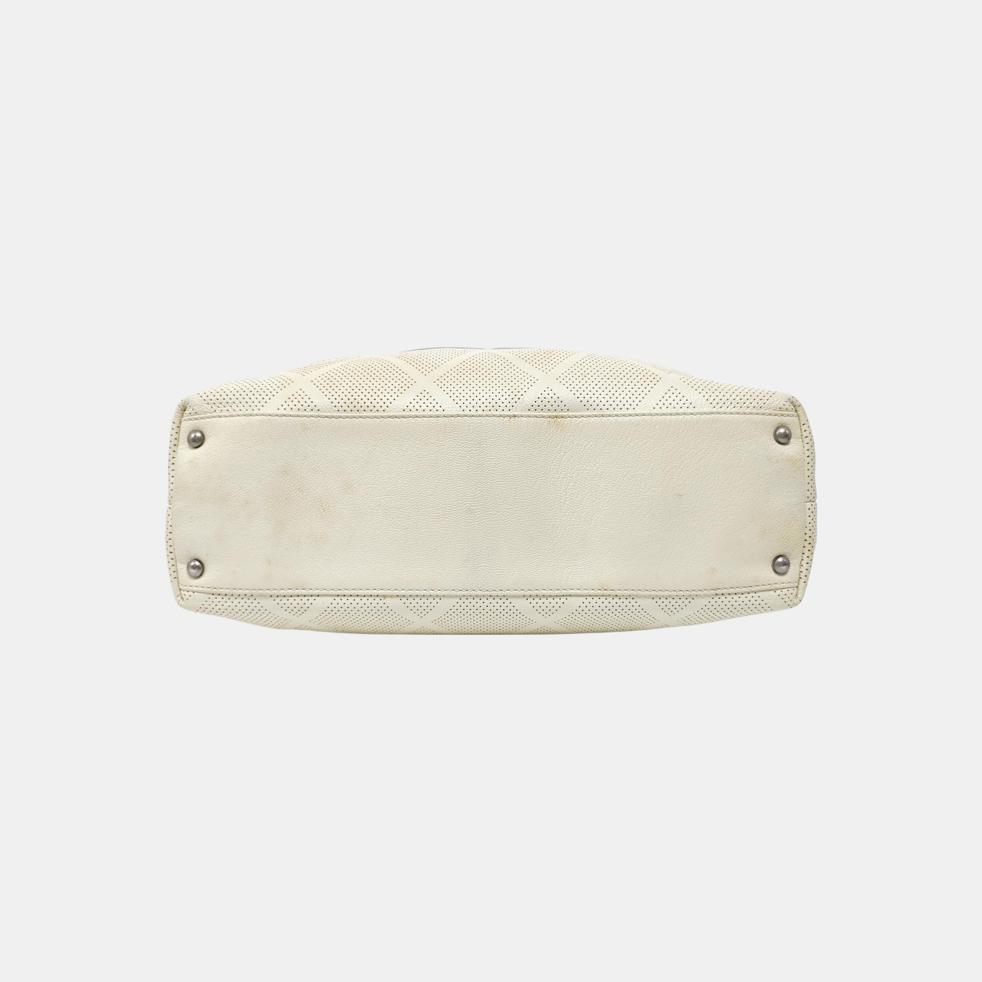 Quilted Lambskin Tote Bag White