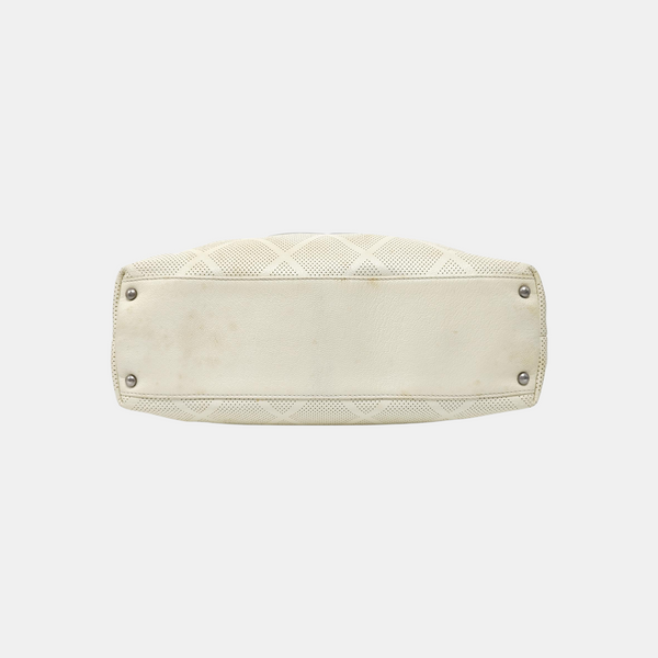 Quilted Lambskin Tote Bag White