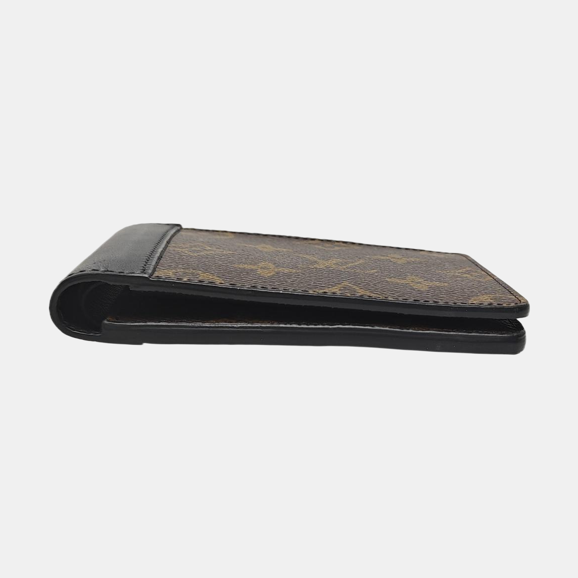 GASPAR Mini Monogram Coated Canvas Brown Card Holder