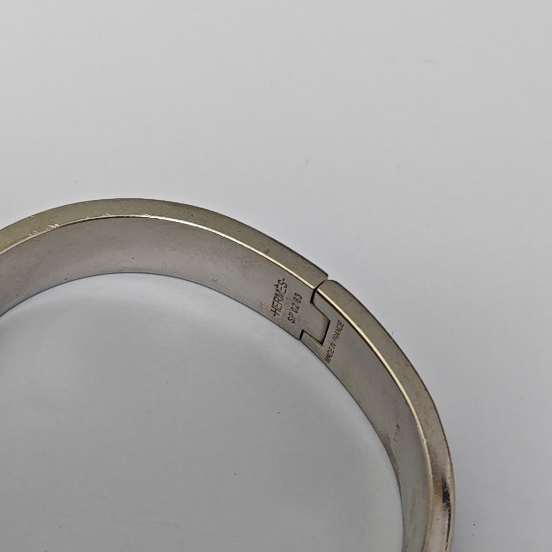 Clic H Metal Silver Bangle
