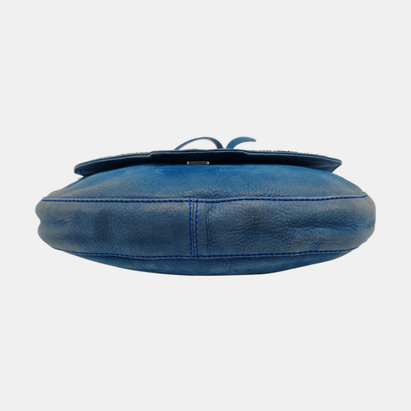 Leather Shoulder Bag Blue