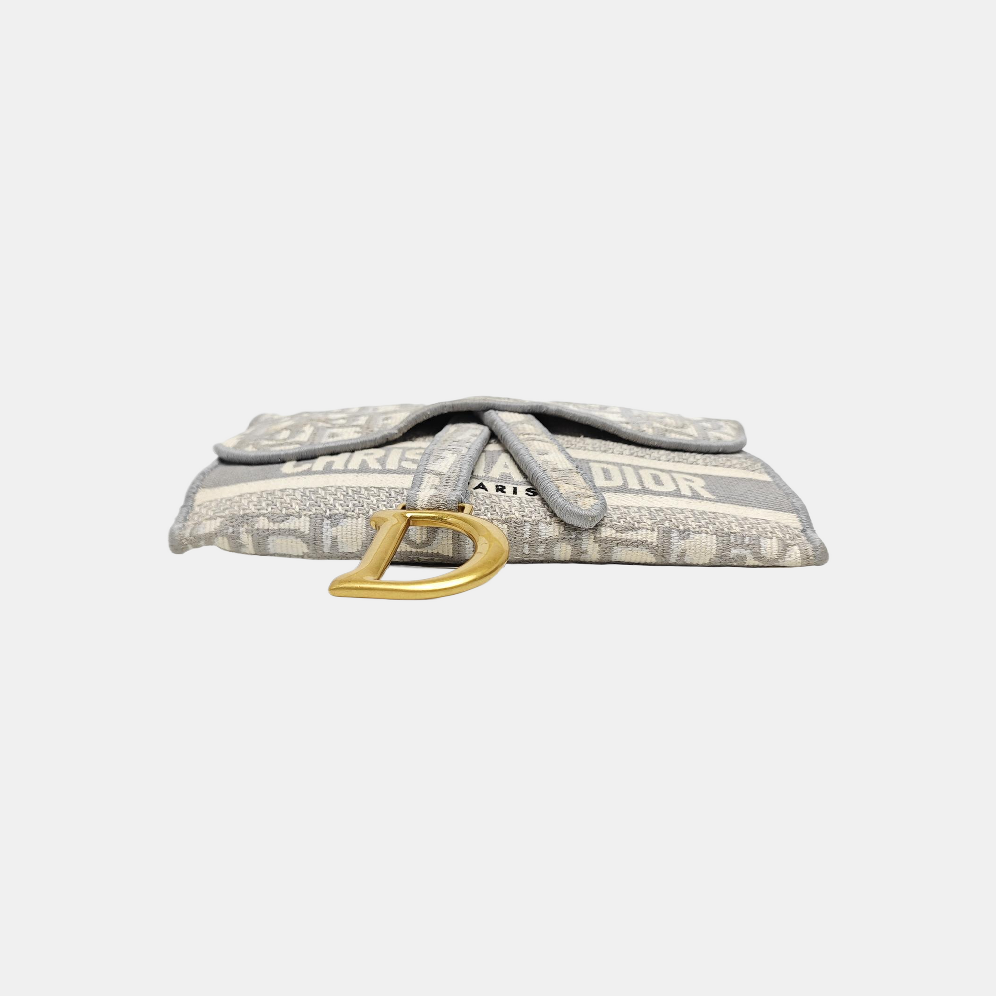 Saddle Mini Oblique Canvas Gray