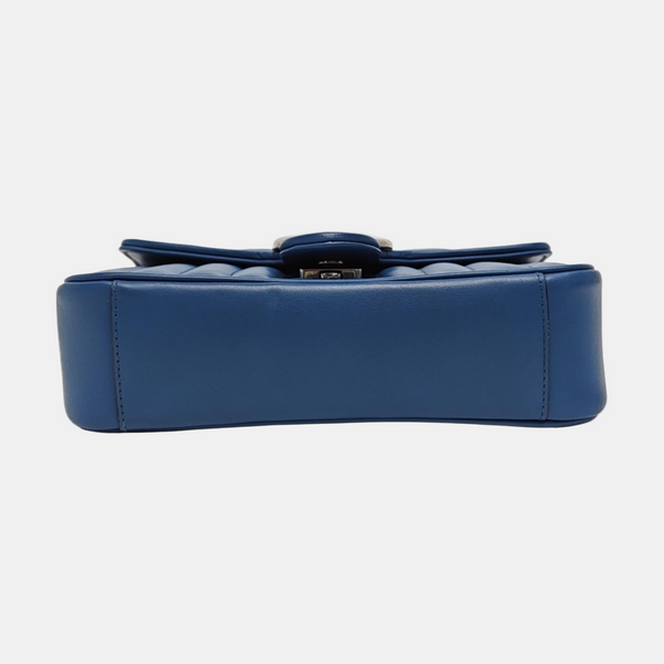 GG Marmont Small Quilted Calfskin Blue