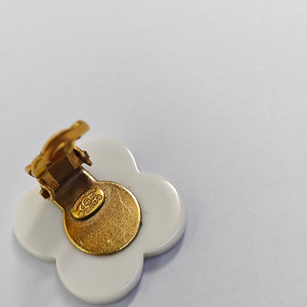 Metal White Clip On Earrings