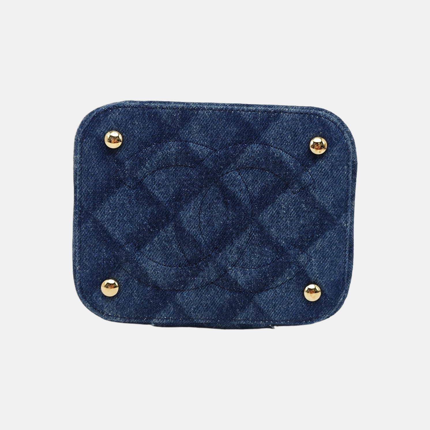 VINTAGE COSMETIC BAGS Quilted Denim Blue