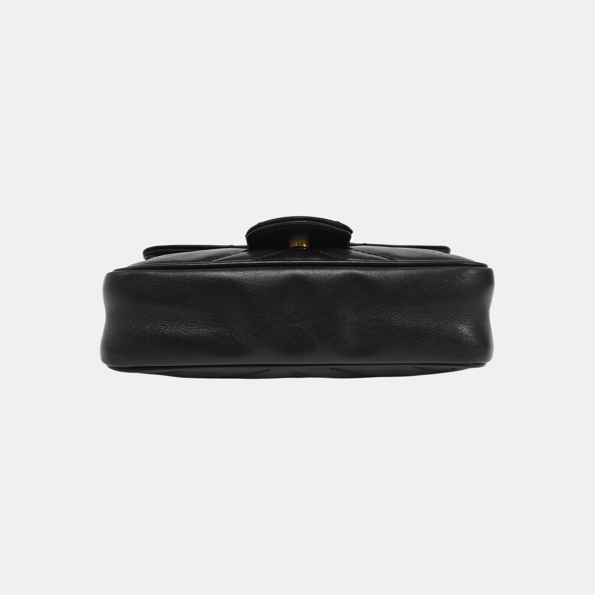 GG Marmont Mini Quilted Calfskin Black