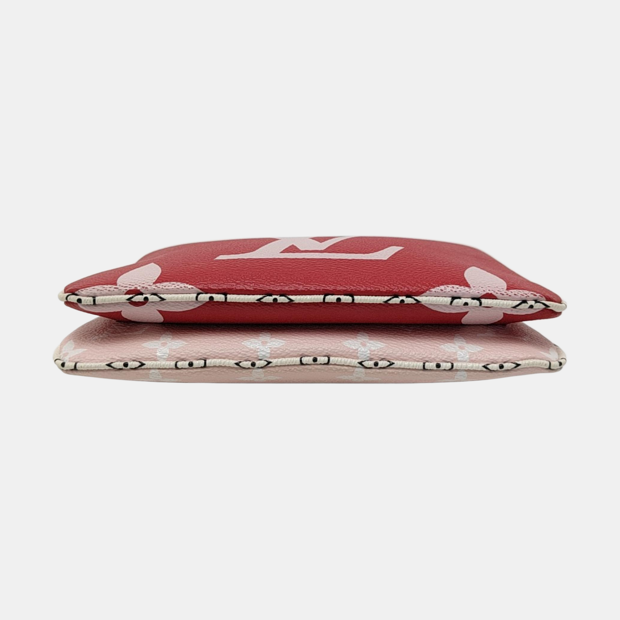 DOUBLE ZIP Monogram Coated Canvas Red