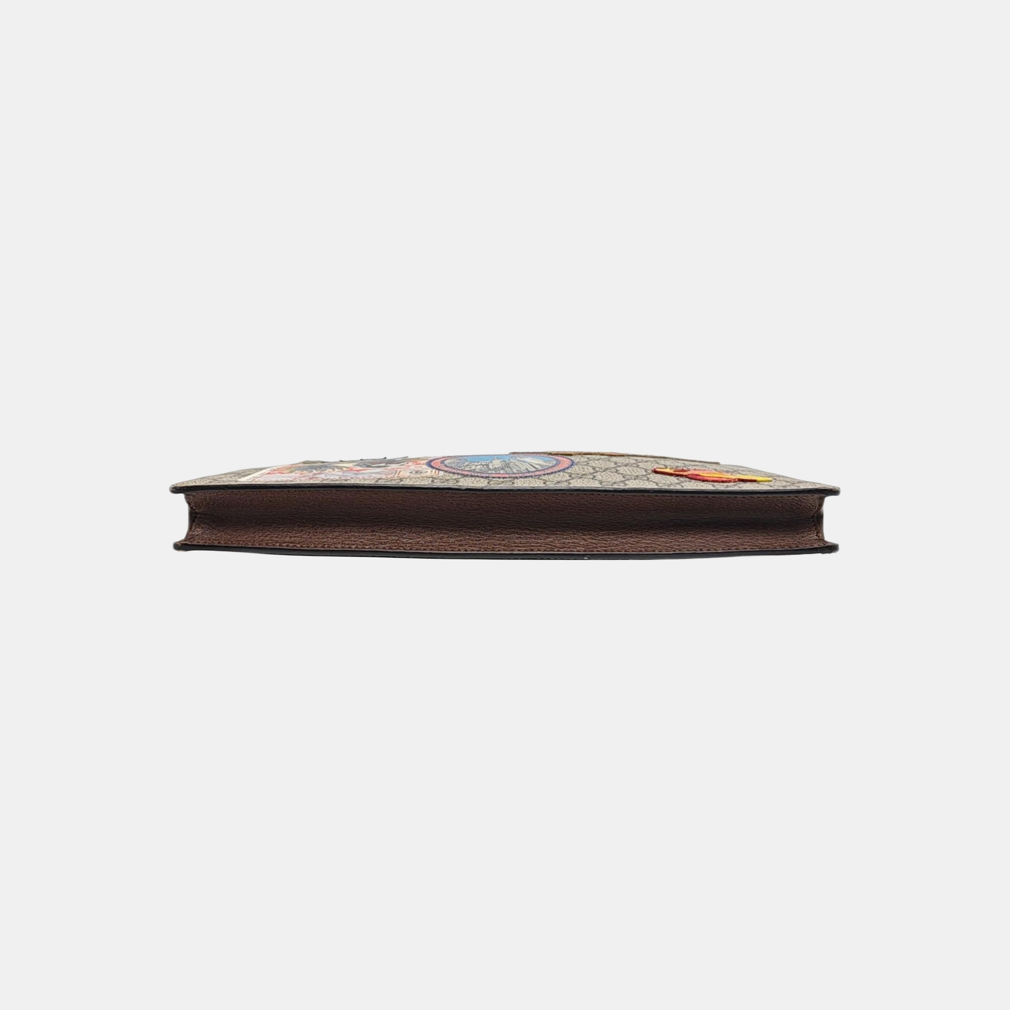 Monogram Coated Canvas Clutch Beige
