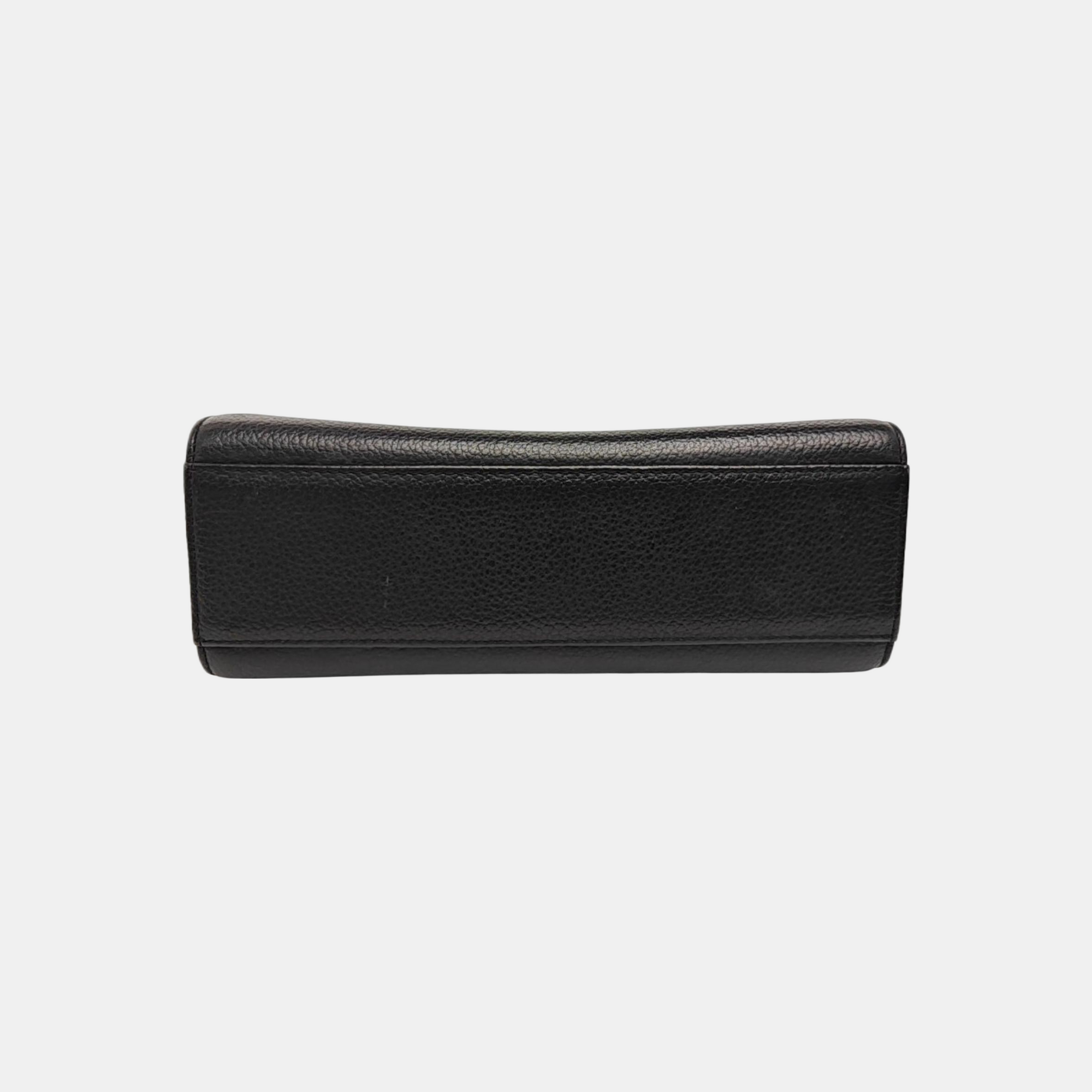 Calfskin Top Handle Bag Black