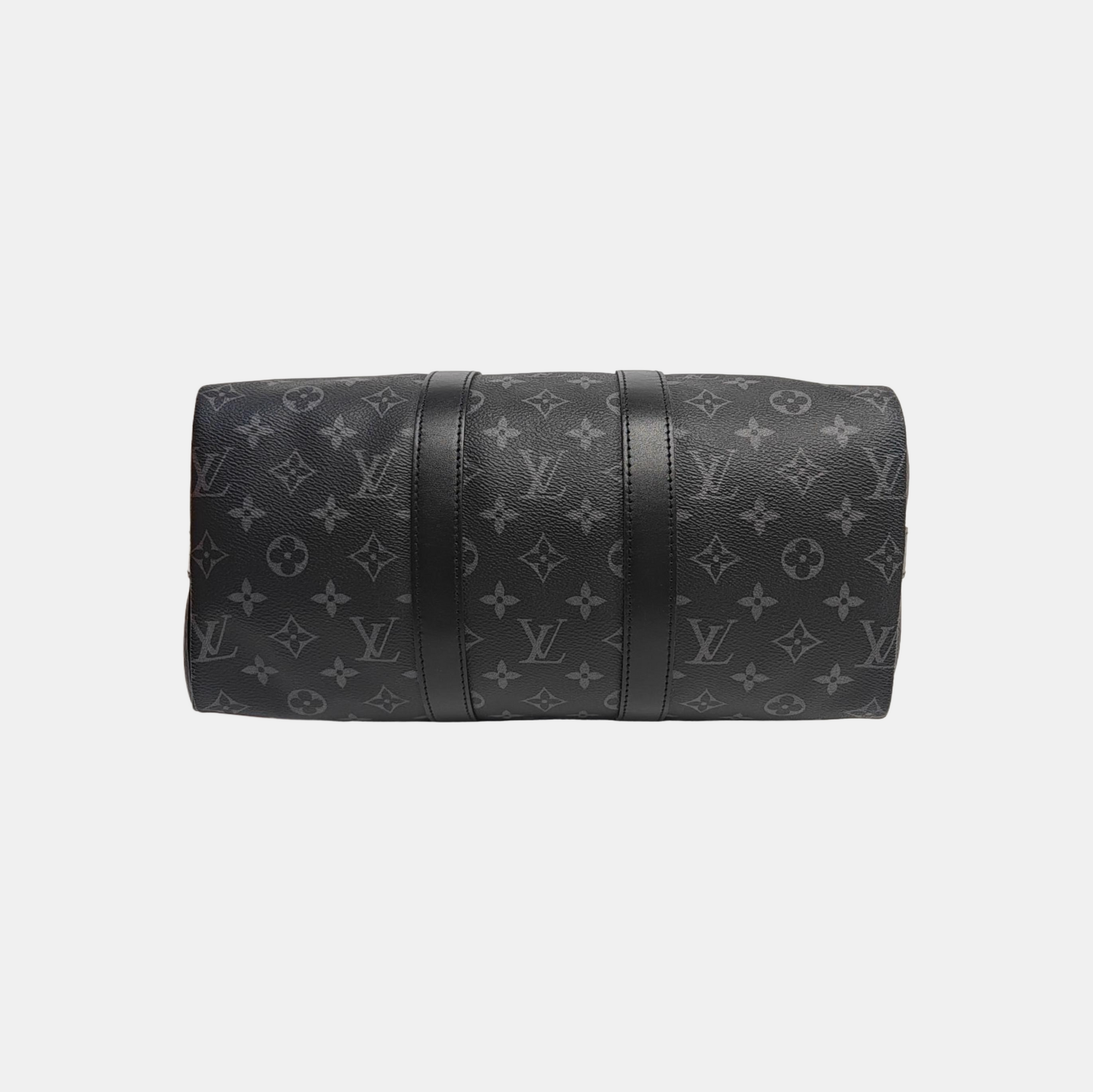 KEEPALL 35 Monogram Coated Canvas Black