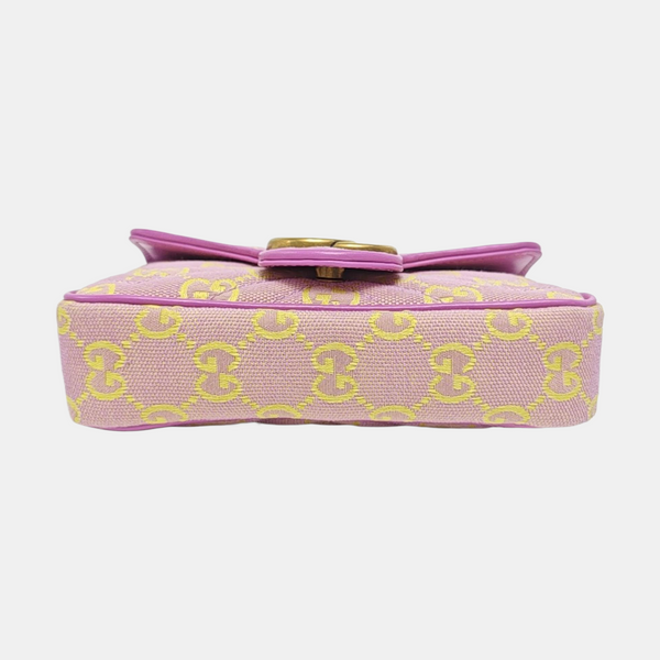 GG Marmont Mini Quilted, Monogram Canvas Pink