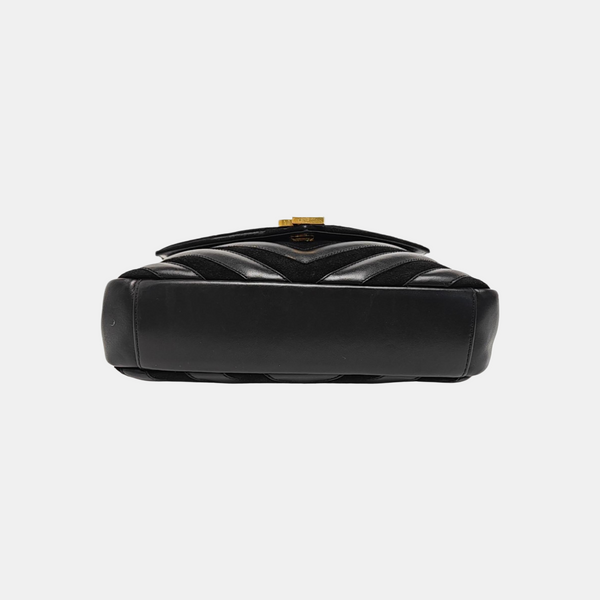 COLLEGE Medium Chevron Lambskin Black