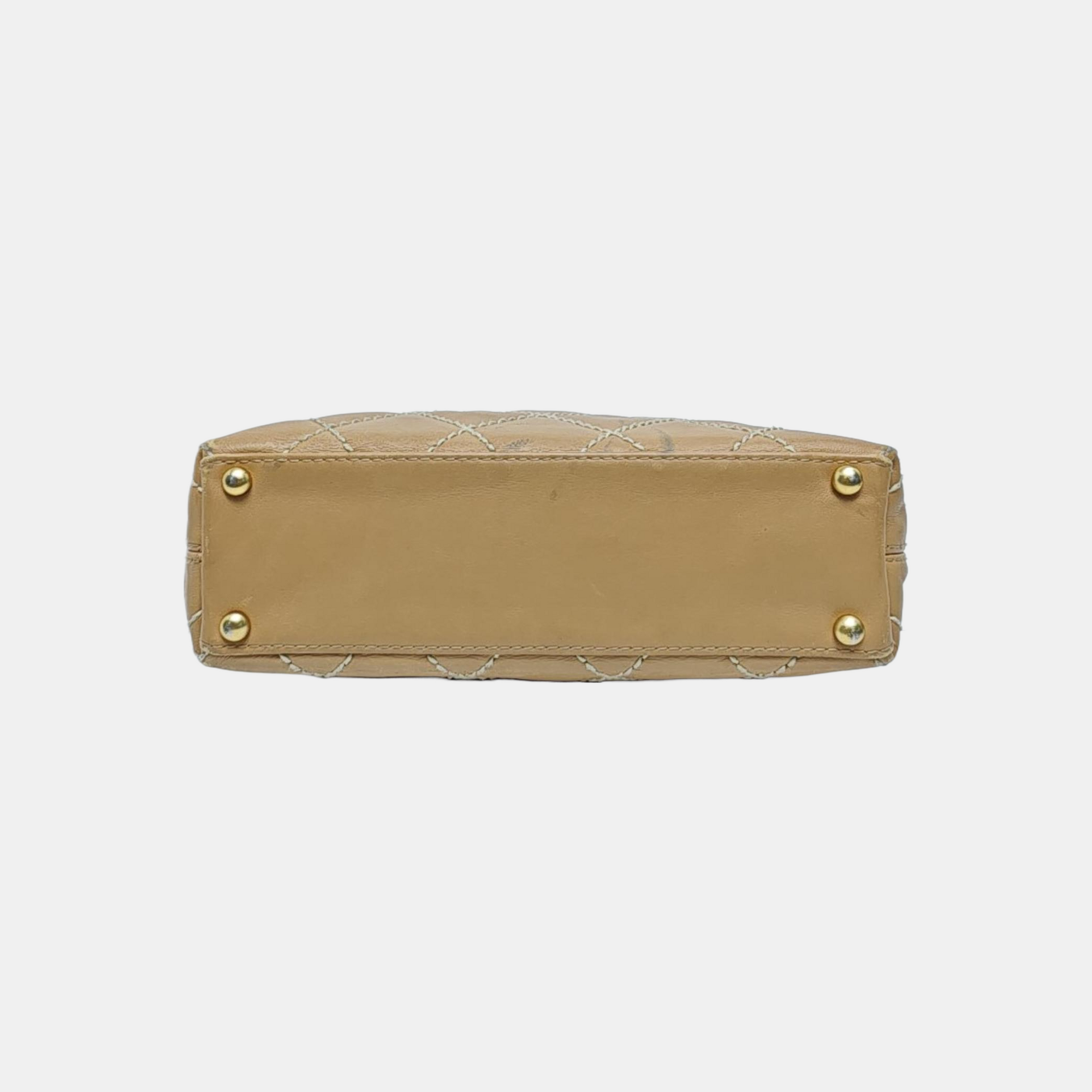 SURPIQUE Quilted Calfskin Beige