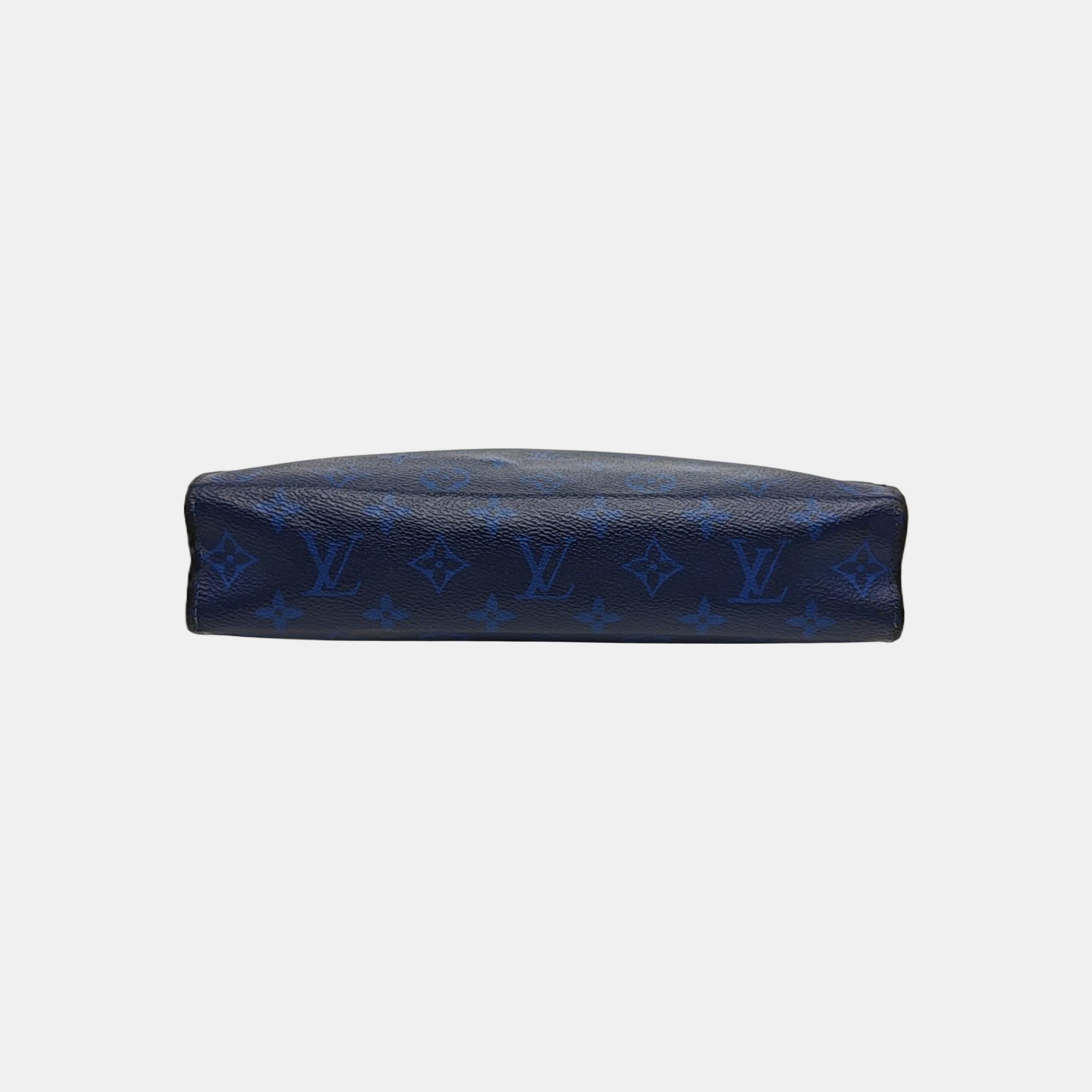 Pochette Voyag MM Monogram Coated Canvas Blue