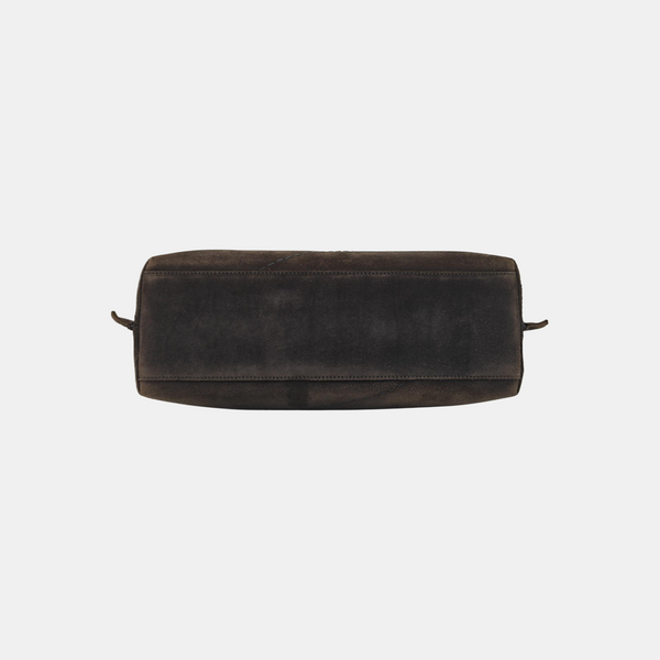 Suede Top Handle Bag Brown