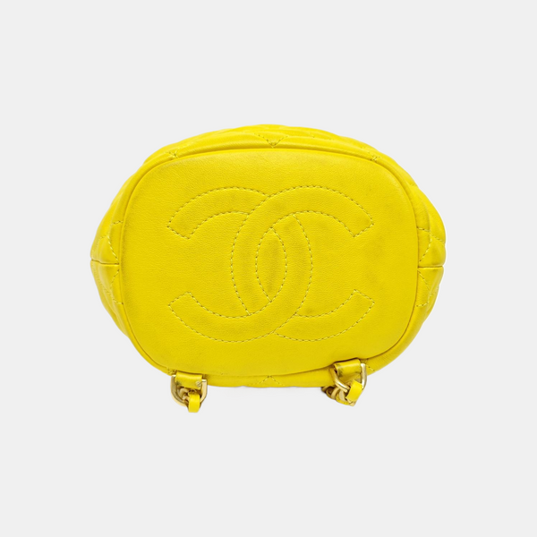 DRAWSTRING Quilted Lambskin Yellow