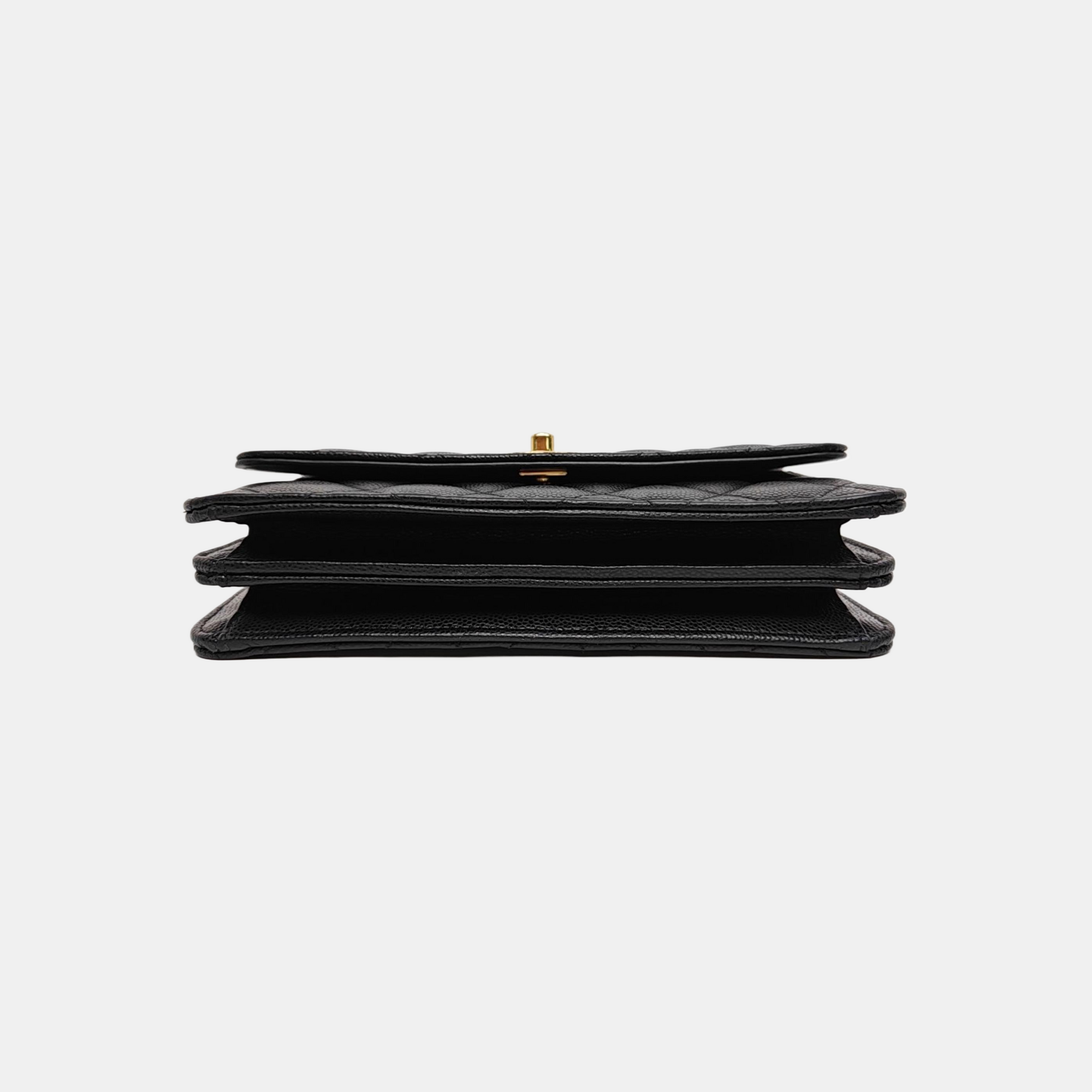WOC Large Quilted Grained Calfskin Black