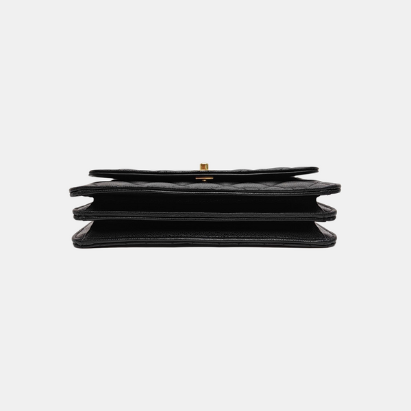 WOC Large Quilted Grained Calfskin Black