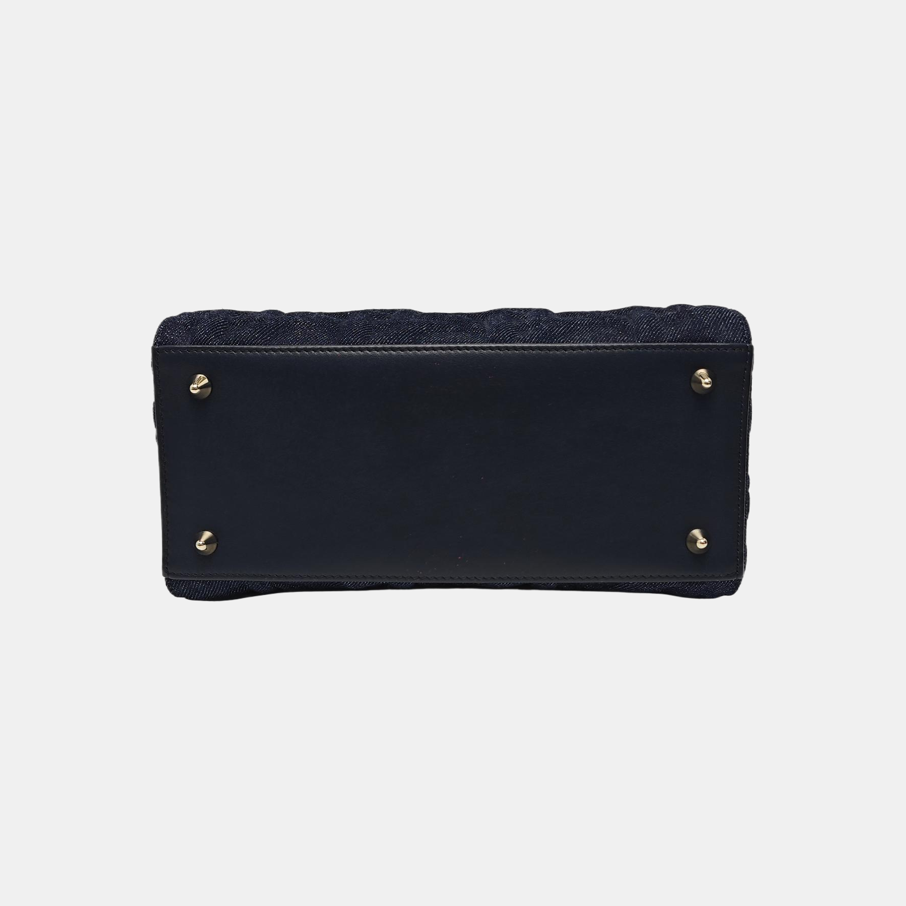Lady Dior Medium Quilted Denim Blue