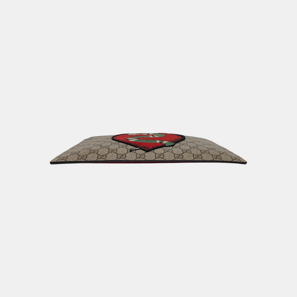 Monogram Coated Canvas Clutch Beige