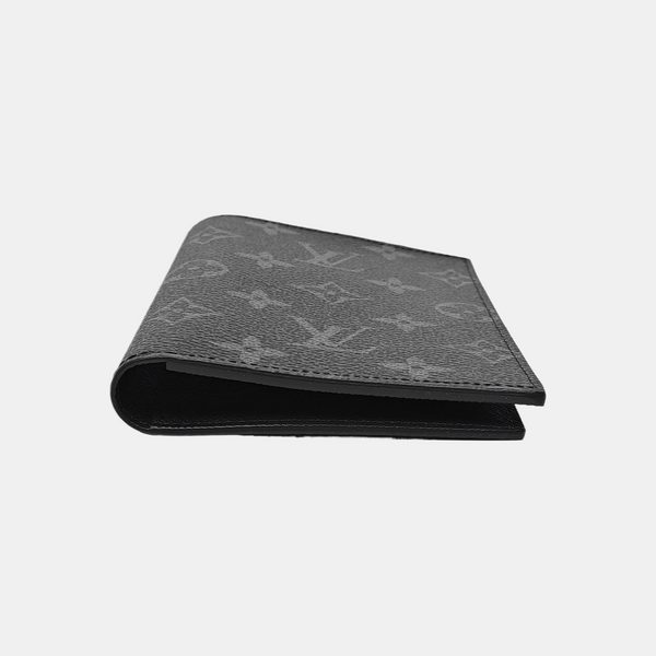 Monogram Coated Canvas Clutch Gray