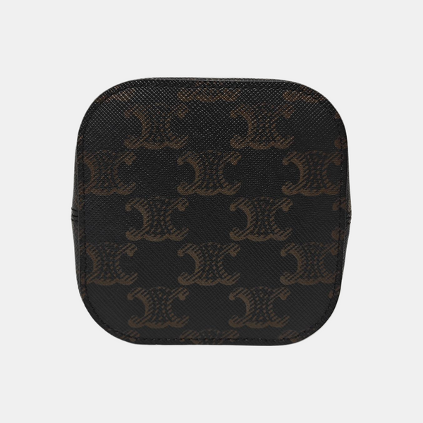 Coated Canvas Shoulder Bag Brown