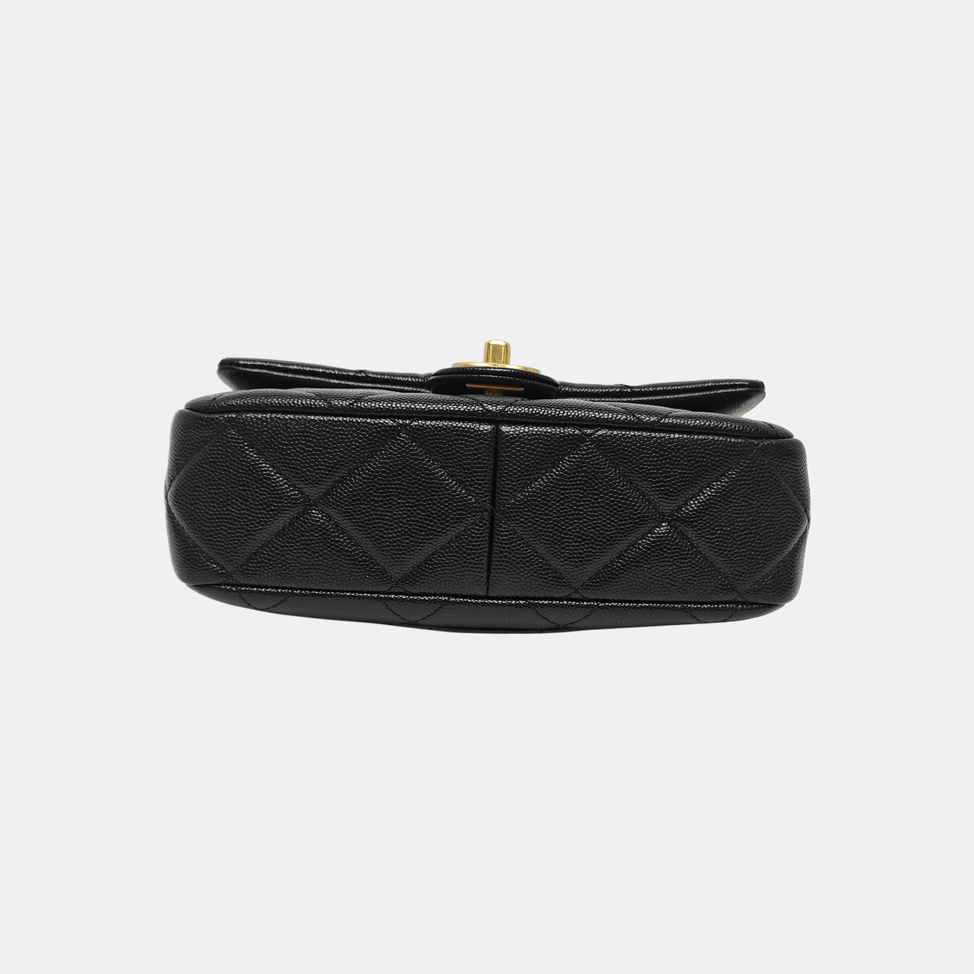 Quilted Grained Calfskin Medium Black